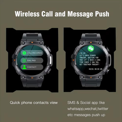 K56Pro Men's Smart Watch with Heart Rate Monitor, Bluetooth Connectivity, 400mAh Battery, 1.39-Inch HD Display, Ideal for Outdoor Sports